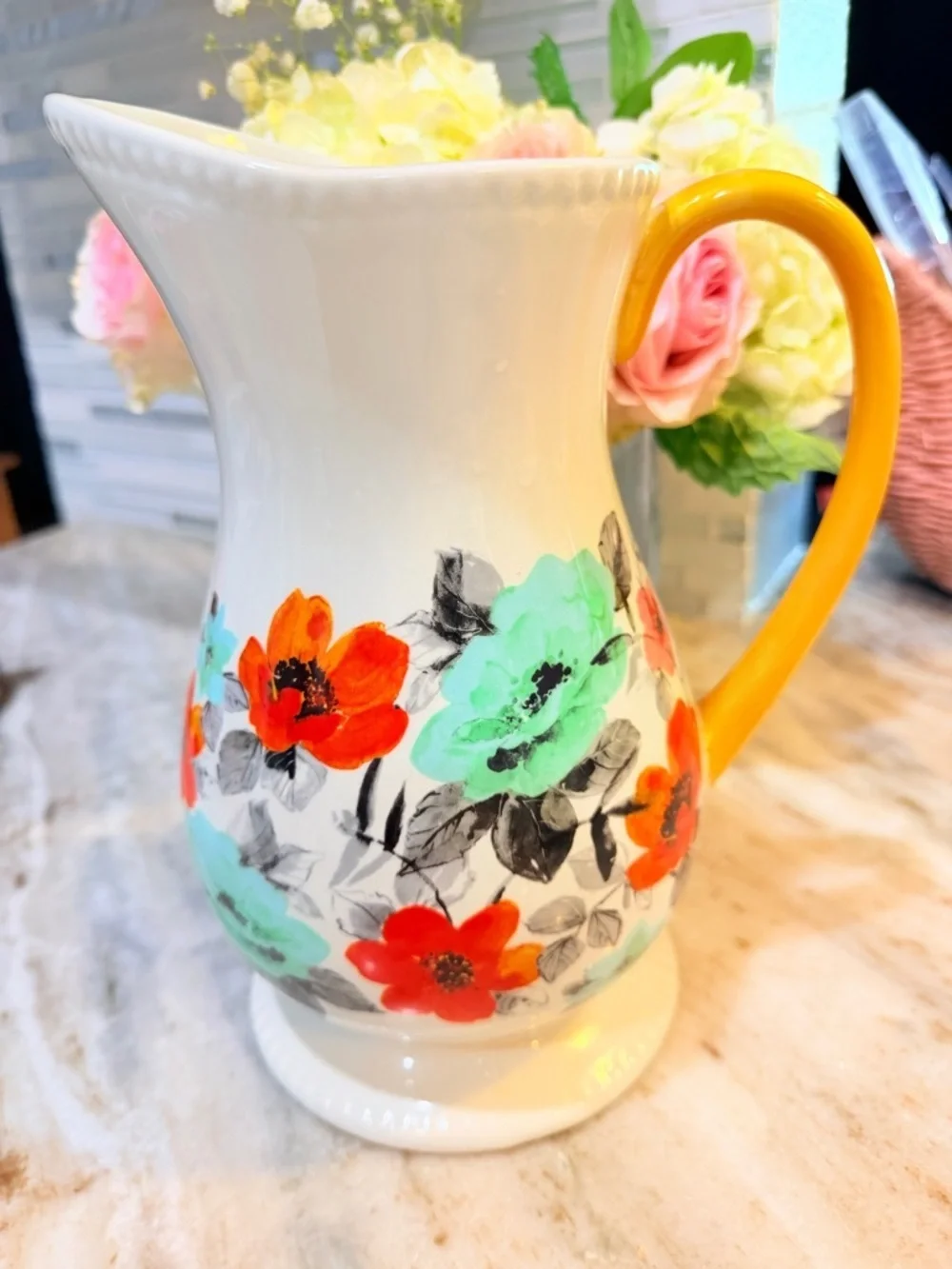Pioneer Woman  Flea Market 2 Quart Pitcher Floral Design
